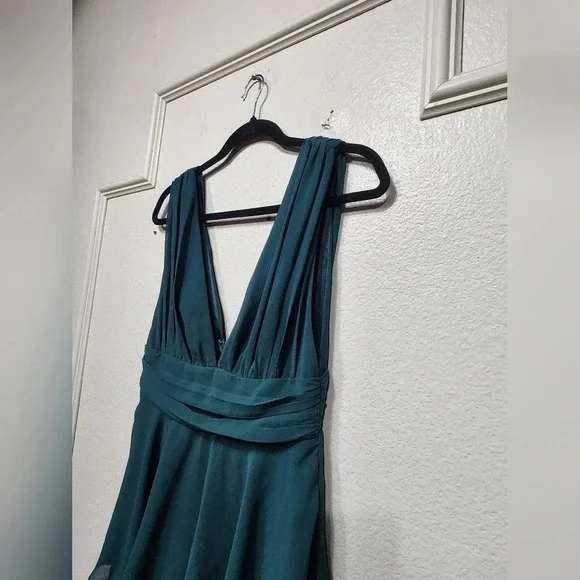 Lulus Amazing Evening Hunter Green Tiered Maxi Dress Size M Wedding Party Formal - Picture 8 of 10
